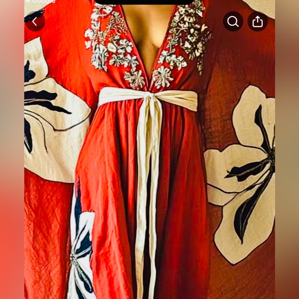 Gorgeous Red Floral Kimono / Robe (Fits XL Size 16) Spa Beauty Bundle - Picture 4 of 7